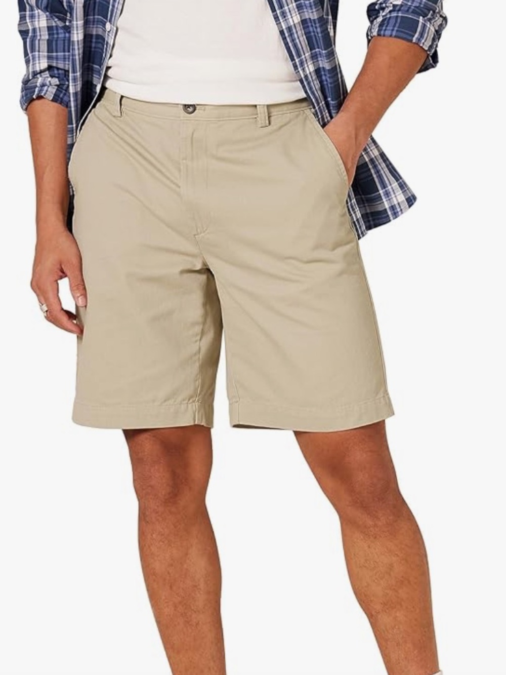 🚘 🆕 Amazon Essentials Men's Flat Front Khaki Shorts size 42